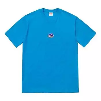 Футболка Supreme FW18 Bottle Cap Tee Bright Blue Logo Tee, синий
