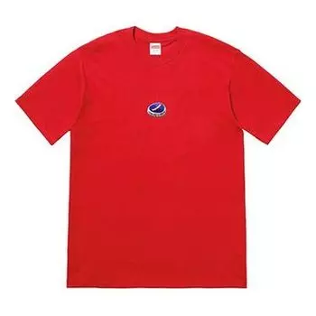 Футболка Supreme FW18 Bottle Cap Tee Red Chest Logo Short Sleeve Unisex, красный