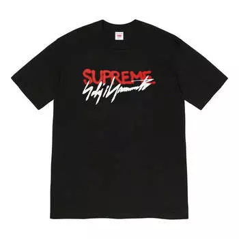 Футболка Supreme FW20 Week 4 x Yohji Yamamoto Logo Tee 'Black White', черный