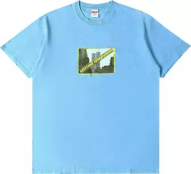 Футболка Supreme Greetings Tee 'Light Slate', синий