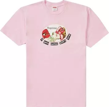Футболка Supreme It Gets Better Every Time Tee 'Light Pink', розовый