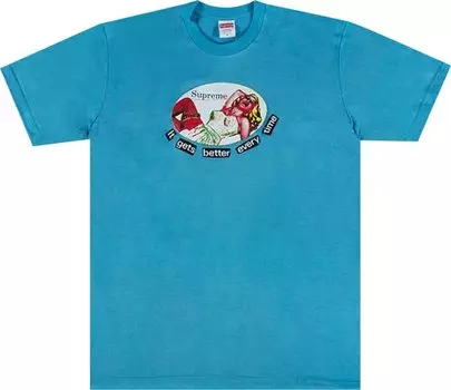 Футболка Supreme It Gets Better Every Time Tee 'Light Slate', синий