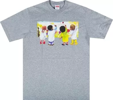 Футболка Supreme Kids Tee 'Heather Grey', серый