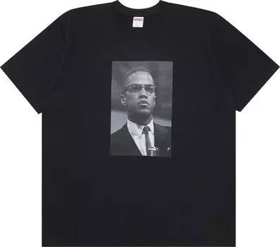 Футболка Supreme Malcolm X Tee 'Black', черный