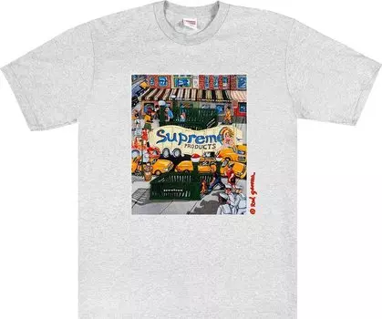 Футболка Supreme Manhattan Tee 'Ash Grey', серый
