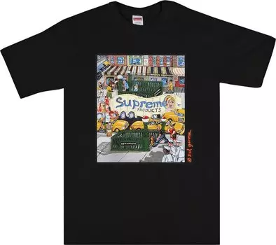 Футболка Supreme Manhattan Tee 'Black', черный