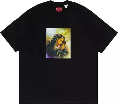Футболка Supreme Mary Rhinestone Short-Sleeve Top 'Black', черный