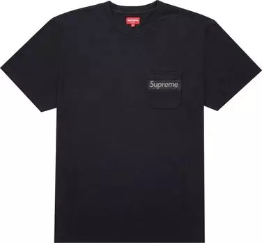 Футболка Supreme Mesh Stripe Pocket Tee 'Black', черный