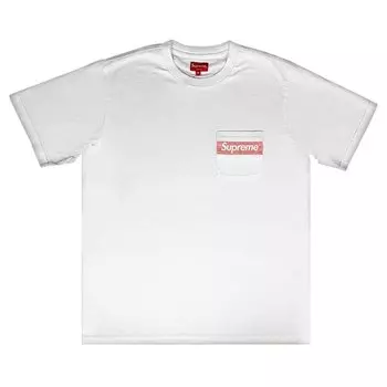 Футболка Supreme Mesh Stripe Pocket Tee 'White', белый
