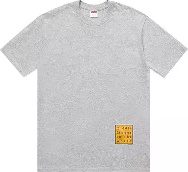 Футболка Supreme Middle Finger to the World Tee 'Heather Grey', серый