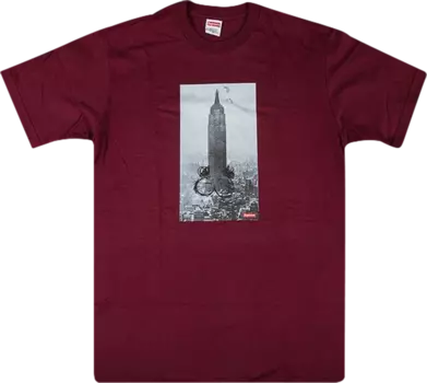 Футболка Supreme Mike Kelley The Empire State Building T-Shirt 'Burgundy', красный