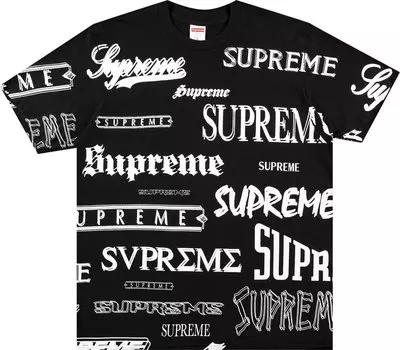Футболка Supreme Multi Logo Tee 'Black', черный