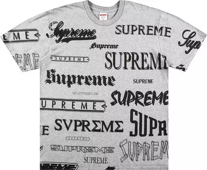 Футболка Supreme Multi Logo Tee 'Heather Grey', серый