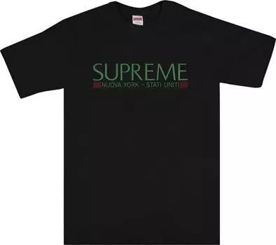 Футболка Supreme Nuova York Tee 'Black', черный