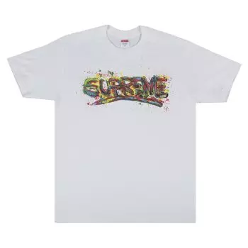 Футболка Supreme Paint Logo Tee 'White', белый