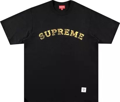 Футболка Supreme Plaid Appliqu Short-Sleeve Top 'Black', черный