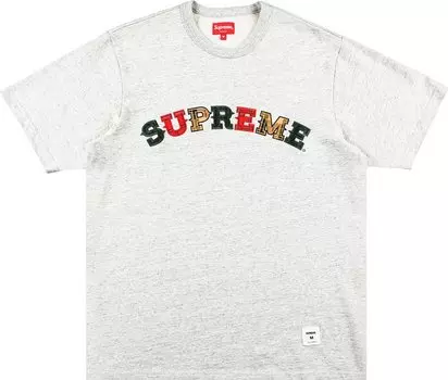 Футболка Supreme Plaid Appliqu Short-Sleeve Top 'Heather Grey', серый