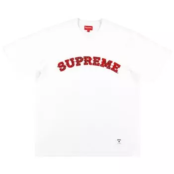 Футболка Supreme Plaid Appliqu Short-Sleeve Top 'White', белый