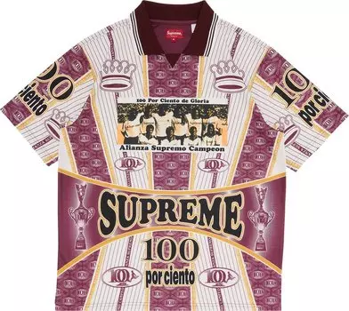 Футболка Supreme Por Ciento Soccer Jersey 'Burgundy', красный
