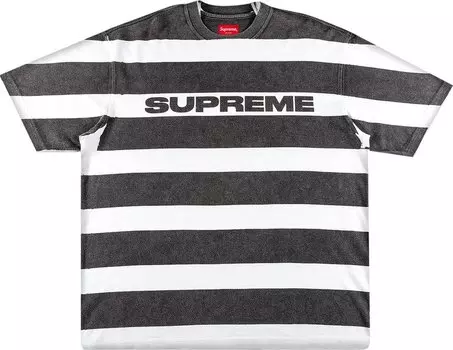 Футболка Supreme Printed Stripe Short-Sleeve Top 'Black', черный