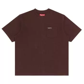 Футболка Supreme с короткими рукавами и карманами, коричневая