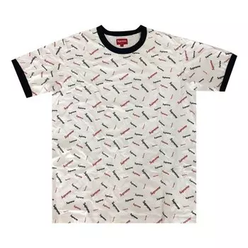 Футболка Supreme Scatter Ringer Tee 'White', белый