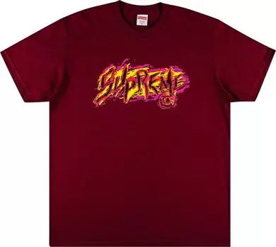 Футболка Supreme Scratch Tee 'Burgundy', красный