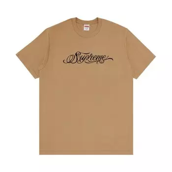 Футболка Supreme Script Tee Khaki, желто-коричневый