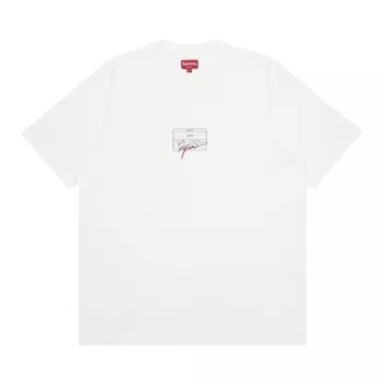 Футболка Supreme Signature Label Short-Sleeve Top 'White', белый