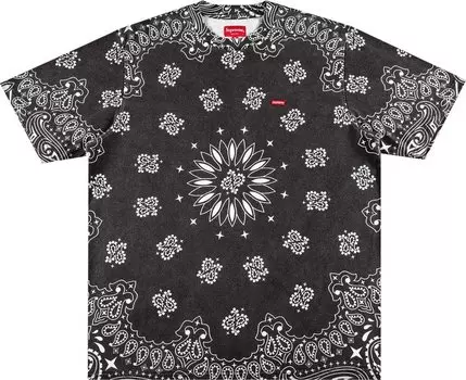 Футболка Supreme Small Box Tee 'Black Bandana', черный