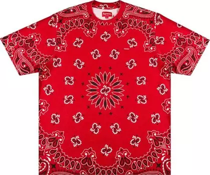 Футболка Supreme Small Box Tee 'Red Bandana', красный