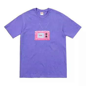 Футболка Supreme SS18 TV Tee Light Purple Printing Short Sleeve Unisex, фиолетовый