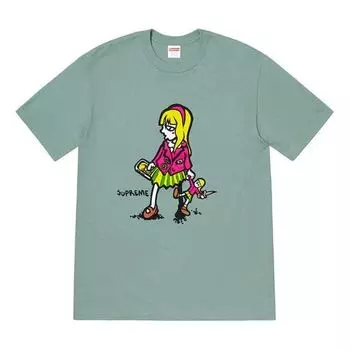 Футболка Supreme SS19 Suzie Switchblade DarkSage Tee 'Blue Grey', синий