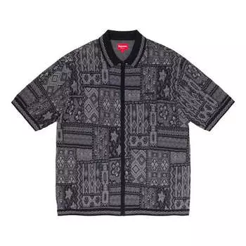 Футболка Supreme SS20 Week 15 Patchwork Knit Zip Up Polo Polo 'Black', черный