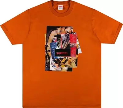 Футболка Supreme Stack Tee 'Rust', оранжевый