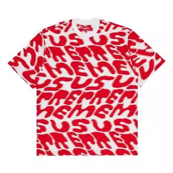 Футболка Supreme Stacked Intarsia, белый/красный
