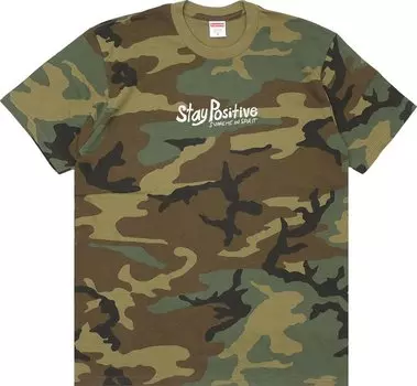 Футболка Supreme Stay Positive Tee 'Woodland Camo', разноцветный