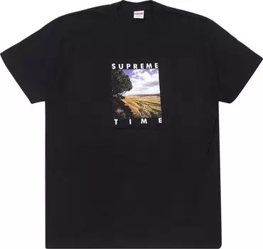 Футболка Supreme Supreme Time Tee 'Black', черный