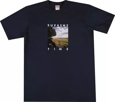 Футболка Supreme Supreme Time Tee 'Navy', синий