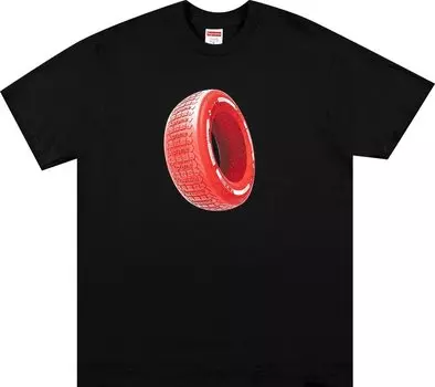 Футболка Supreme Tire Tee 'Black', черный