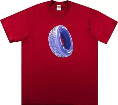 Футболка Supreme Tire Tee 'Cardinal', красный