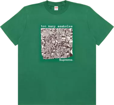 Футболка Supreme Too Many Assholes Tee 'Light Pine', зеленый