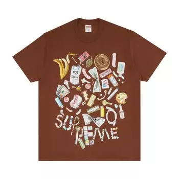 Футболка Supreme Trash, коричневая