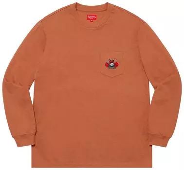 Футболка Supreme Vampire Boy Long-Sleeve Pocket Tee 'Rust', коричневый