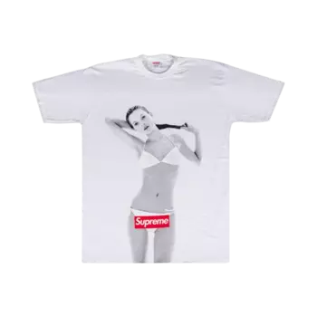 Футболка Supreme в честь 10-летия Кейт Мосс, белая