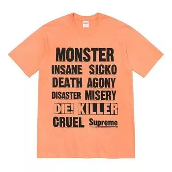 Футболка Supreme Week 7 Monster Tee Alphabet Printing Short Sleeve Unisex Blue, синий