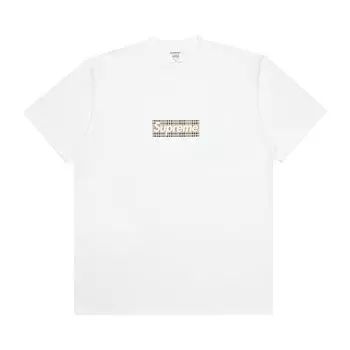 Футболка Supreme x Burberry Box Logo Tee 'White', белый