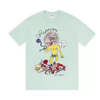 Футболка Supreme x Daniel Johnston Kill Em All Tee Light Teal, бирюзовый