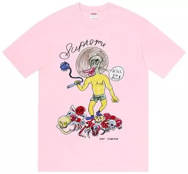 Футболка Supreme x Daniel Johnston Kill Em All Tee 'Light Pink', розовый