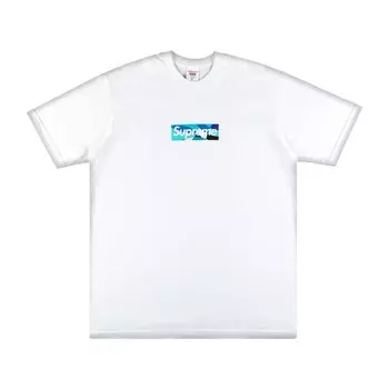 Футболка Supreme x Emilio Pucci Box Logo Tee 'White/Blue', белый